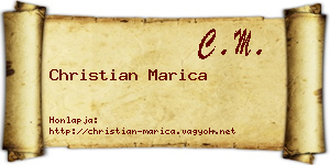 Christian Marica névjegykártya
